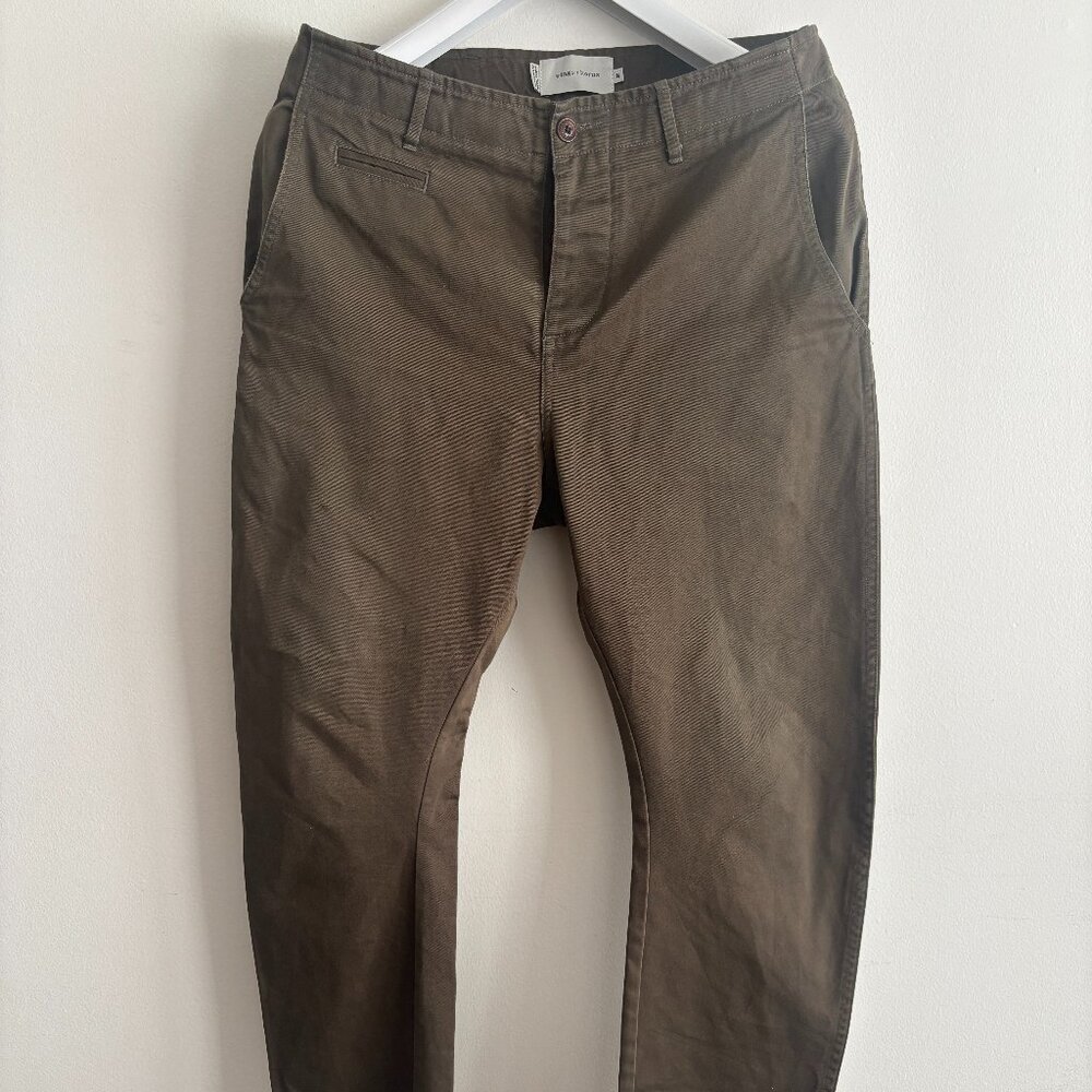 $260 Wings + Horns 5 Pocket Button Fly Olive Green Chinos/ Pants - 32 x 27.5